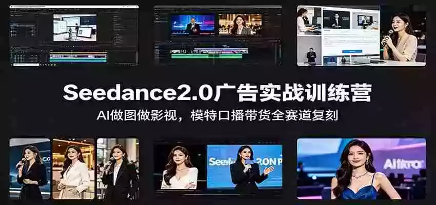 Seedance2.0广告实战训练营:AI做图做影视,模特口播带货全赛道复刻