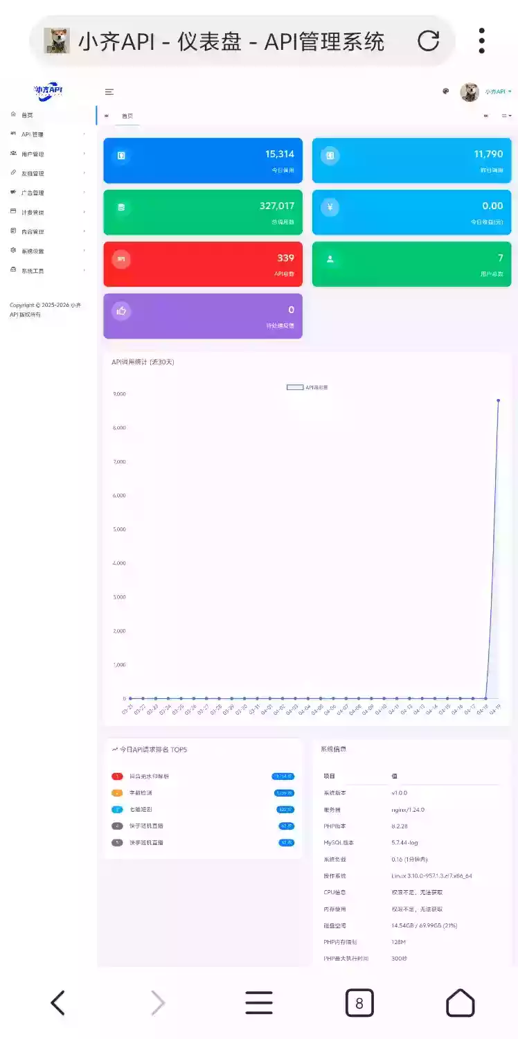 小齐API管理系统源码