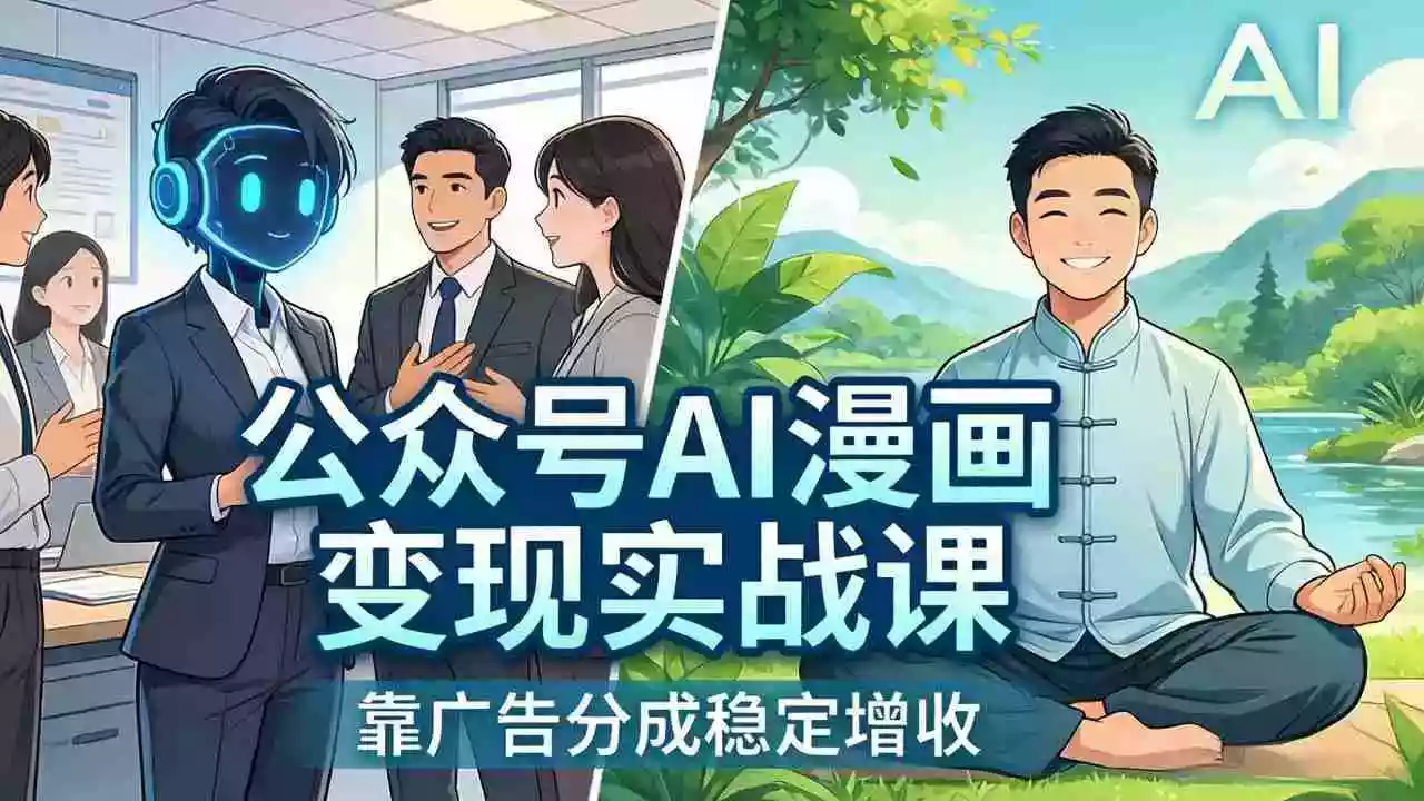 (17921期)公众号AI漫画变现实战课:星座/职场/养生多赛道+智能体发文,靠广告分成稳定增收