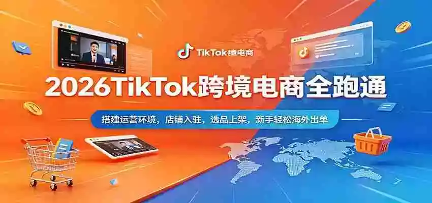 2026TikTok跨境电商全跑通:搭建运营环境,店铺入驻,选品上架,新手轻松海外出单
