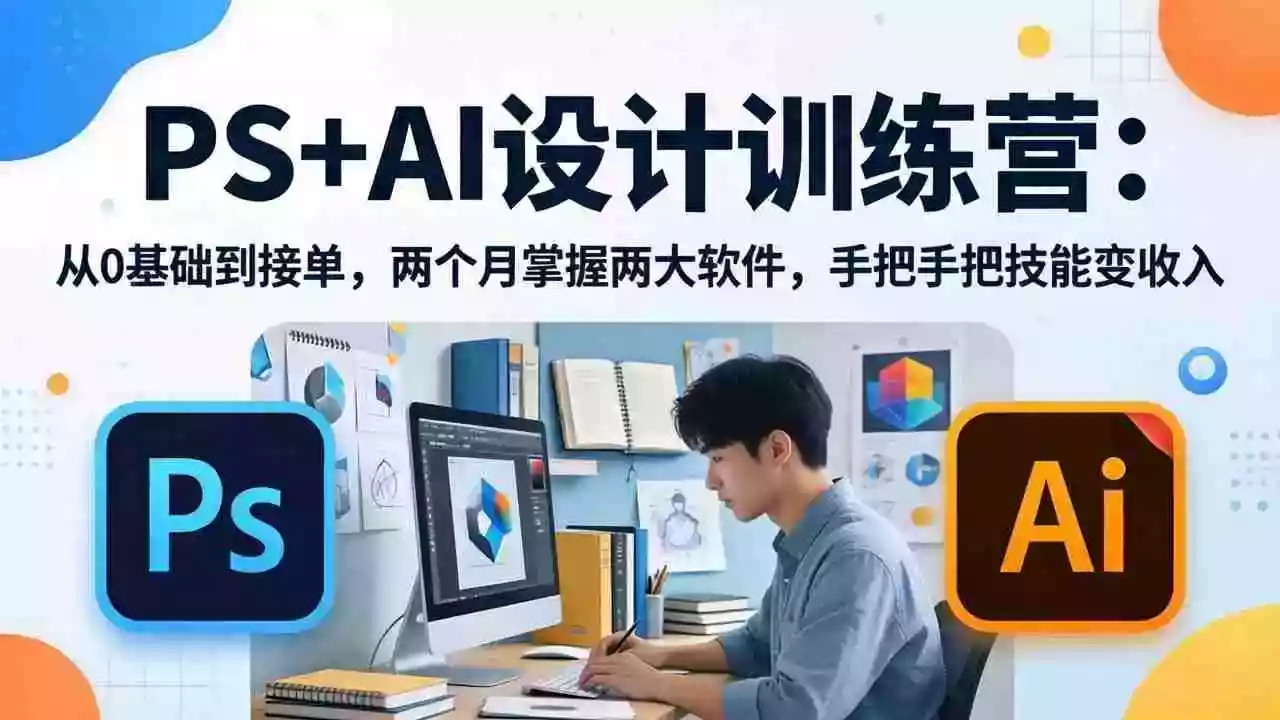 (17885期)PS+AI设计训练营:从0基础到接单,两个月掌握两大软件,手把手把技能变收入