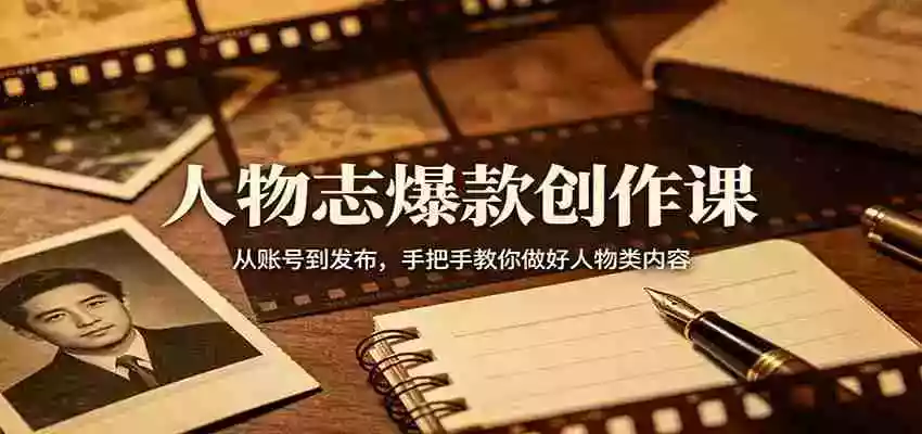人物志爆款创作课:从账号到发布,手把手教你做好人物类内容