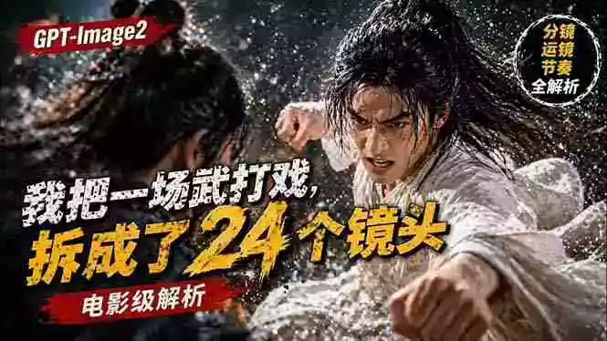 用GPT-Image2,把一段武打对决拆成24个连续镜头,从人物建立、动作衔接、运镜节奏,到情绪爆发