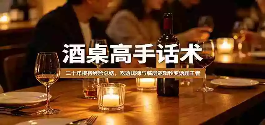酒桌高手话术:二十年接待经验总结,吃透规律与底层逻辑秒变话题王者
