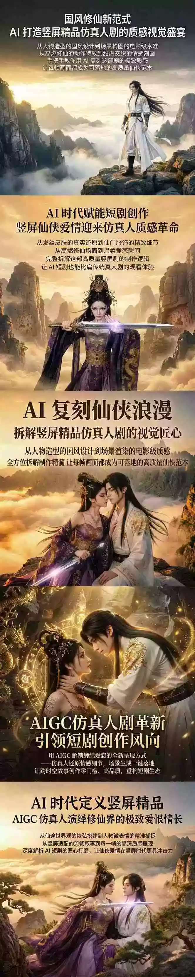 AIGC 仿真人短剧创作革新,解锁仙侠爱恋全新呈现,一键出高质场景,零门槛打造爆款剧集