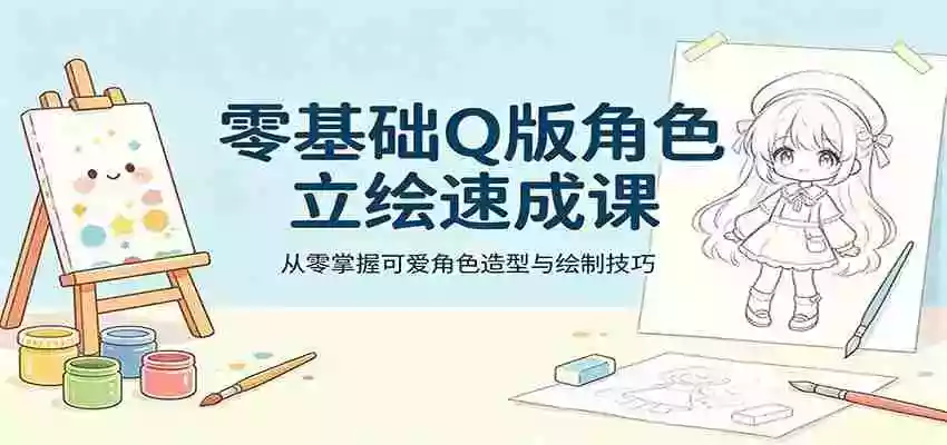 零基础Q版角色立绘速成课,从零掌握可爱角色造型与绘制技巧