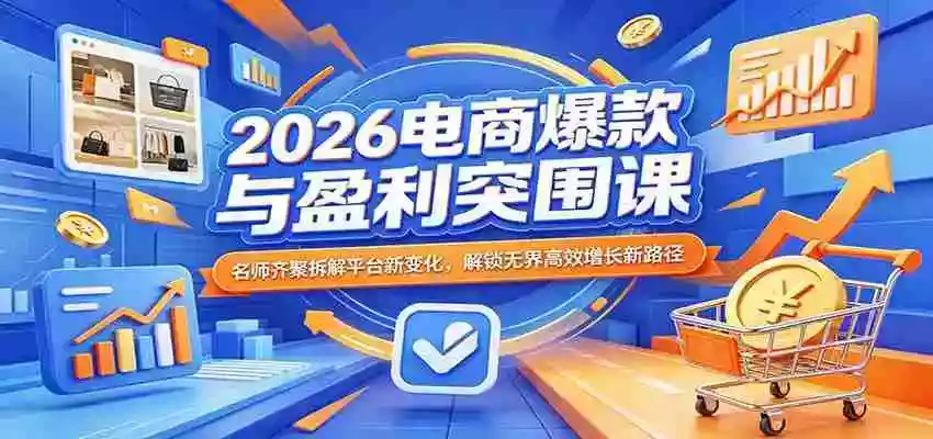 2026电商爆款与盈利突围课:名师齐聚拆解平台新变化,解锁无界高效增长新路径