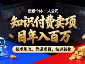 2026年卖项目年入百个W,AI智能体个人IP-精准引流-稳定项目-转化成交【揭秘】