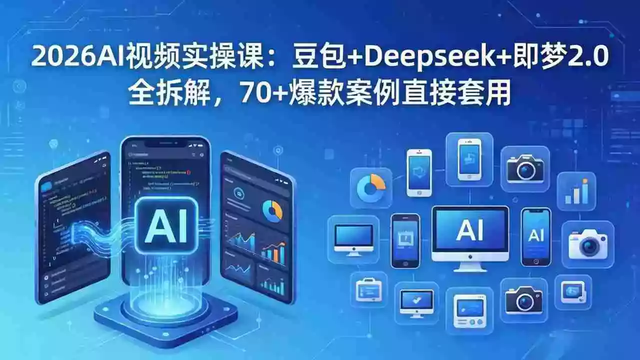 2026AI视频实操课:豆包+Deepseek+即梦2.0全拆解,70+爆款案例直接套用