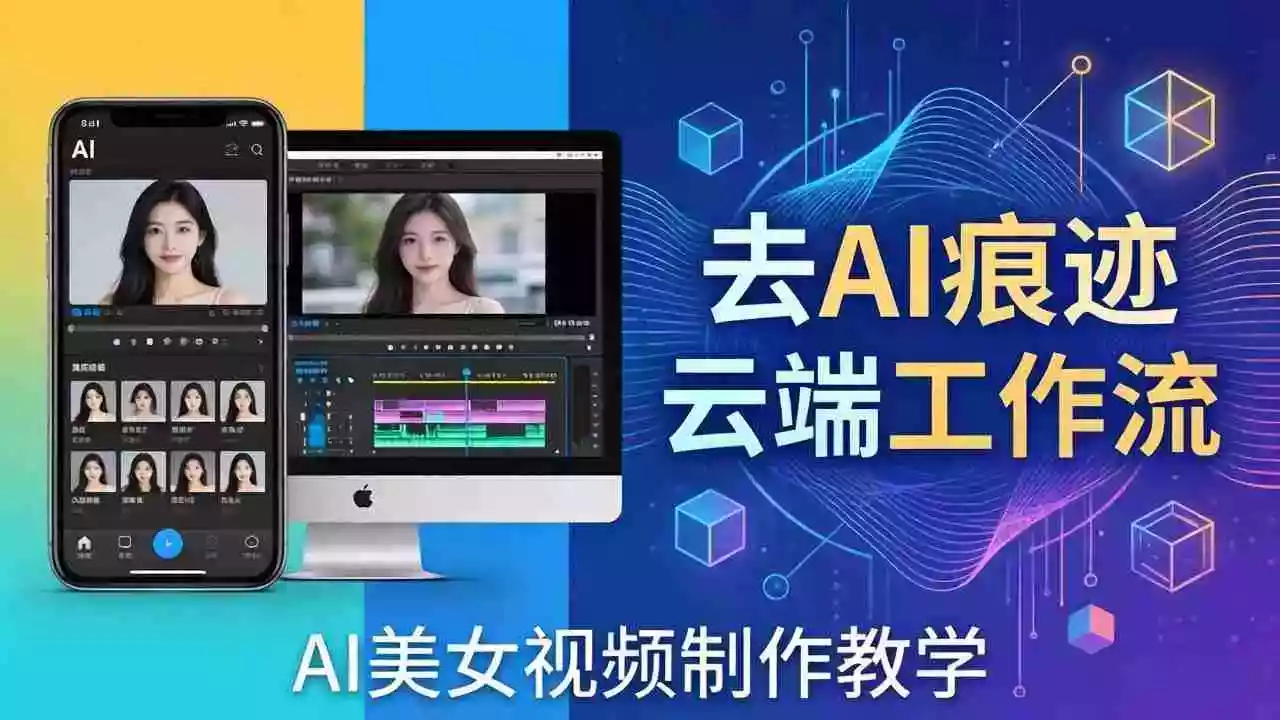 (17928期)AI美女视频制作教学:去AI痕迹,云端工作流出图,手机电脑均可,不需要配置