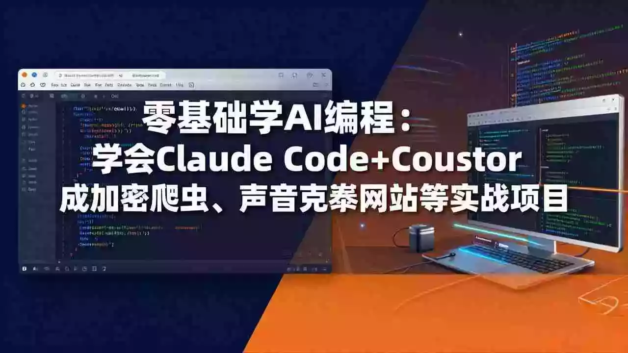 (17941期)零基础学AI编程:学会Claude Code+Cursor完成加密爬虫、声音克隆网站等实战项目