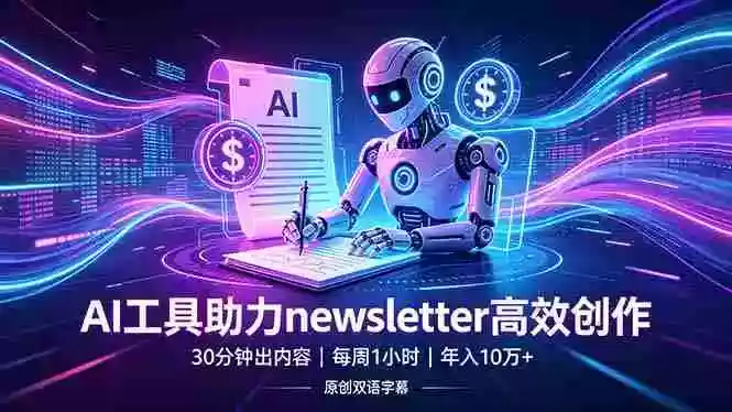 做newsletter怕费时间?AI工具帮你30分钟出内容,每周1小时,年入10万+【原创双语字幕】