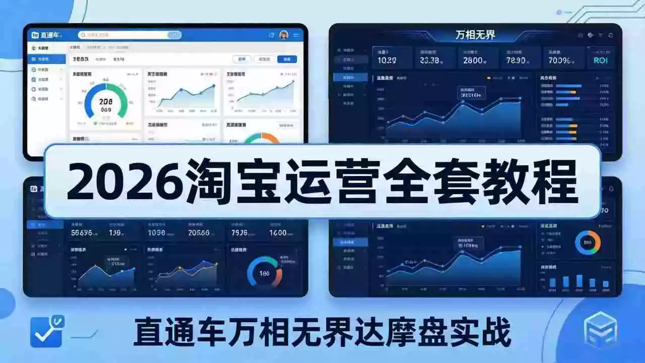 2026淘宝运营全套教程(更新5月8日),直通车万相无界达摩盘实战,从基础到进阶提升流量转化