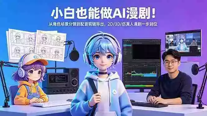 小白也能做AI漫剧!从角色场景分镜到配音剪辑导出,2D/3D/仿真人漫剧一步到位