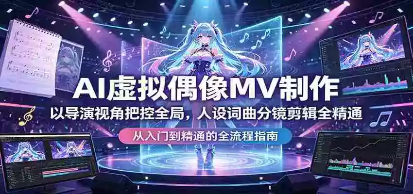 AI虚拟偶像MV制作:以导演视角把控全局,人设词曲分镜剪辑全精通