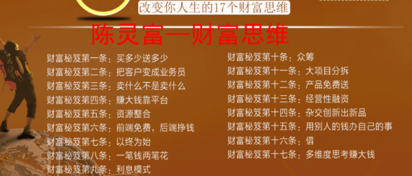 陈灵富财富秘籍视频财富系统 第一第二第三部完整电子书全集