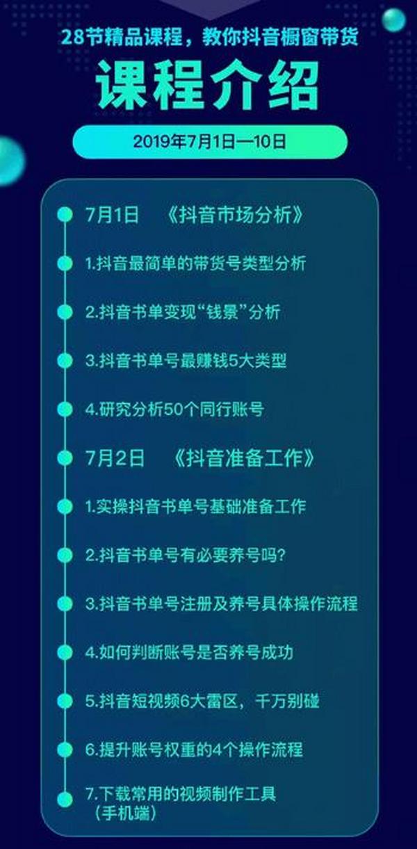 《抖音书单带货集训》快速做出100个自动赚钱书单号 1个号日销200单（28课）