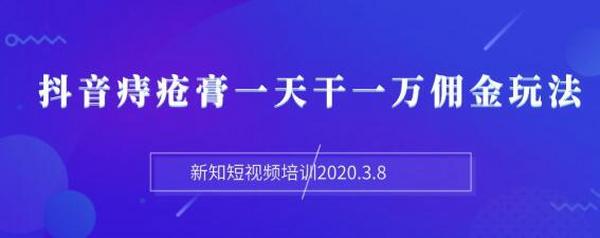 新知短视频培训2020.3.8抖音痔疮膏一天干一万佣金玩法分享（视频+文档）