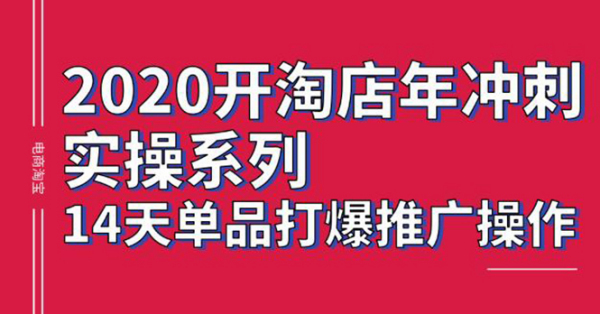 2020淘宝冲刺实操，14天单品打爆推广操作，抖音拉爆销量核心技巧(价值4288)