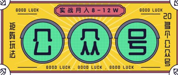 公众号矩阵实战1年多，20多个公众号，关注数70W左右，每个月收益大概在8-12W