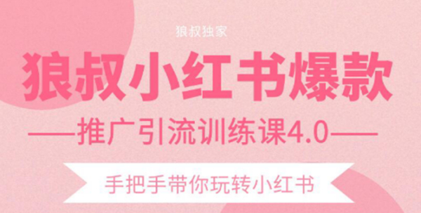 小红书爆款推广引流训练课4.0，手把手带你玩转小红书（全套课程）
