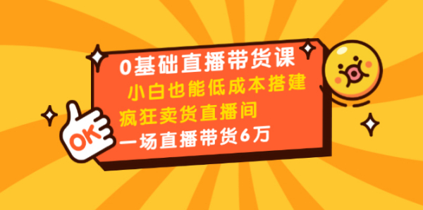 0基础直播带货课:小白也能低成本搭建疯狂卖货直播间:1场直播带货6万