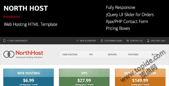 North Host – 虚拟主机模板 包含WHMCS模板