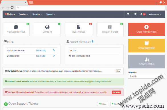 Flattern – WHMCS Template V1.0.2破解版
