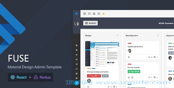 Fuse v2.2.3 – React Redux Material Design 管理端模板