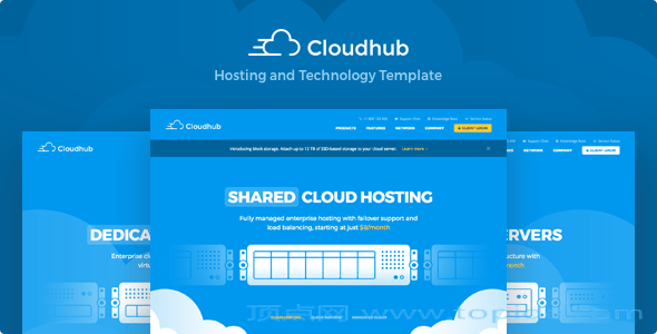 Cloudhub V1.11 – 主机HTML模板WHMCS模板