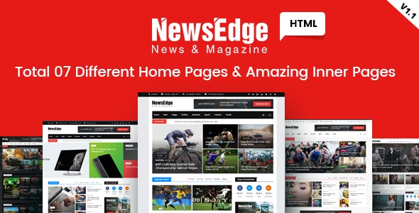 NwsEdge v1.1 – 新闻 & 杂志类 HTML 模板