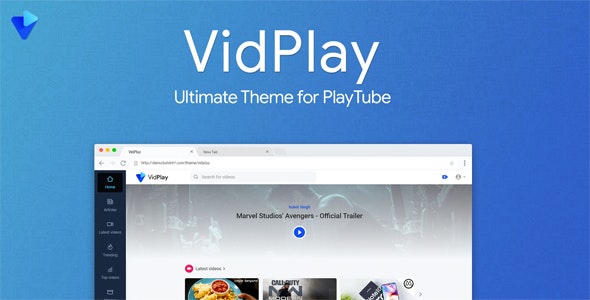 VidPlay v1.4 – PlayTube 第三方商业模板