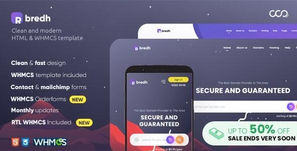 Bredh v1.4 – 多用途WHMCS主机销售模板