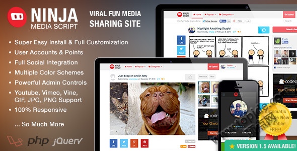Ninja Media Script – 有趣的媒体分享程序