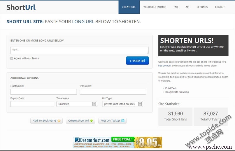 wurlie Short Url Site Script v3.4.1 – PHP短网址系统