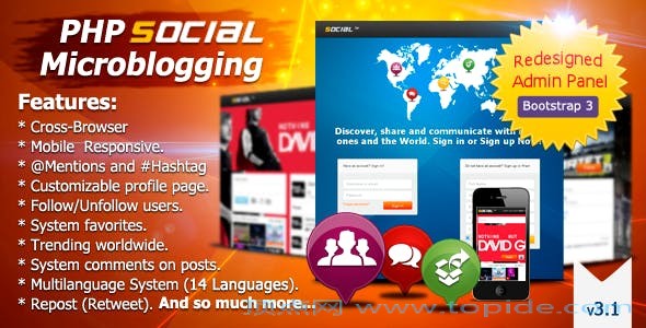 PHP Social Microblogging v3.1.1 – PHP社会化微博源码