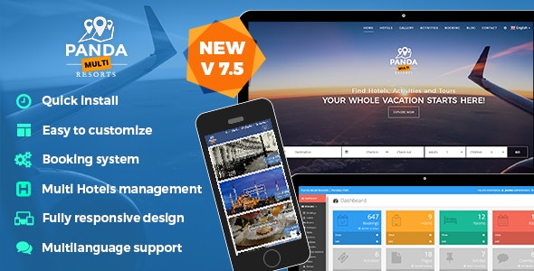 Panda Multi Resorts 7.5.1 – 熊猫多用户PHP酒店预订系统