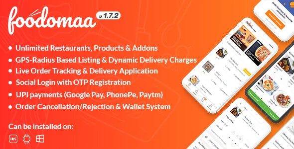 Foodomaa v1.7.2 – 多餐厅食品订购,餐厅管理和交付应用