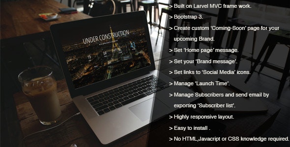 ComingSoon Script v1.0 – 基于Laravel框架的一款倒计时脚本