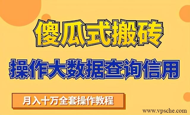 搬砖操作大数据查询信用项目赚钱教程，祝你快速月入6万