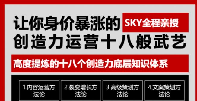 让你的身价暴涨的创造力运营十八般武艺,高度提炼的18个创造力底层知识体系