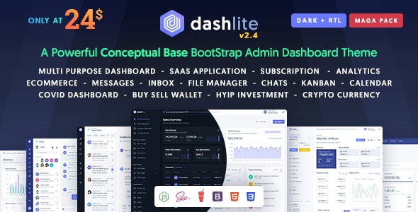 DashLite v2.4 – Bootstrap 响应式 Admin Dashboard 模板