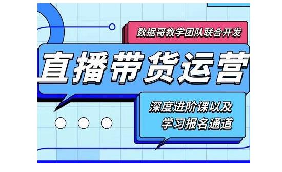 数据哥·新直播带货运营课(含电子资料):破冷启动、818算法破解、高效率带货等