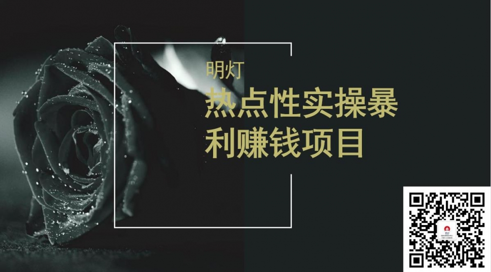 明灯副业三十六条小妙招之第21招热点性赚钱项目