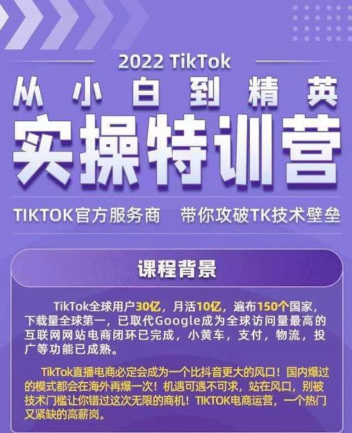 Seven漆·2022Tiktok从小白到精英实操特训营,带你掌握Tiktok账号运营