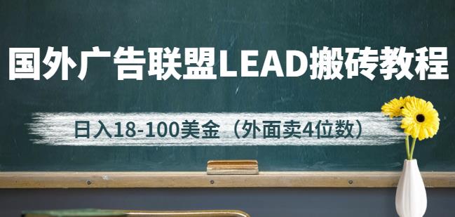 外面卖4位数的国外广告联盟LEAD搬砖教程,日入18-100美金(教程+软件)
