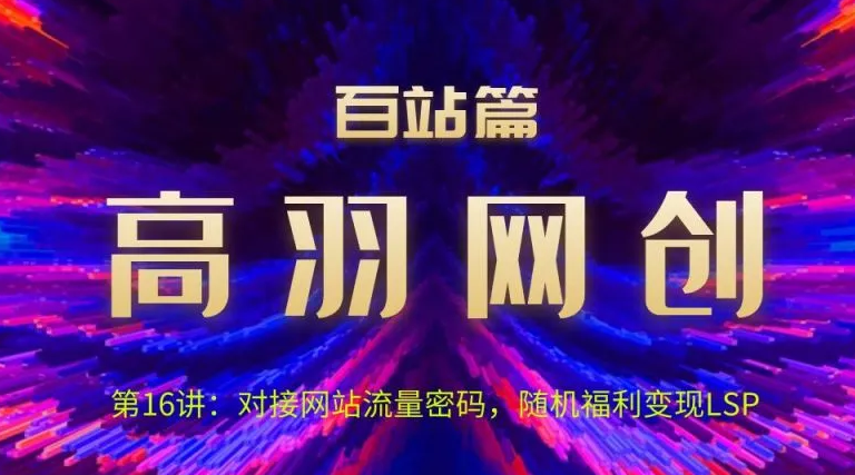 高羽网创百站篇第16讲：对接网站流量密码，随机短视频变现LSP