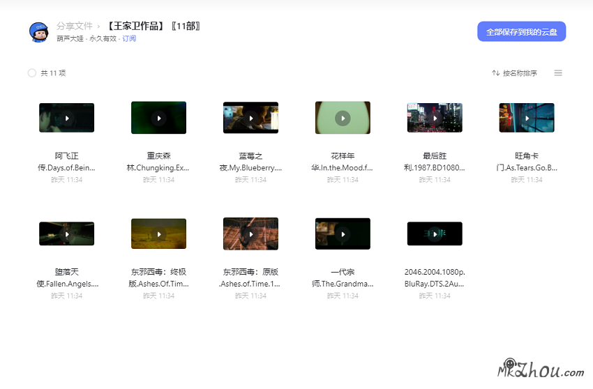 王家卫11部电影作品合集【阿里云盘】