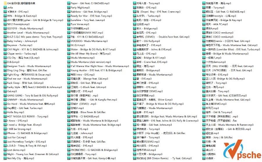 说唱厂牌GOSH成员2018前下架歌曲合集(附GAI早期翻唱合集)