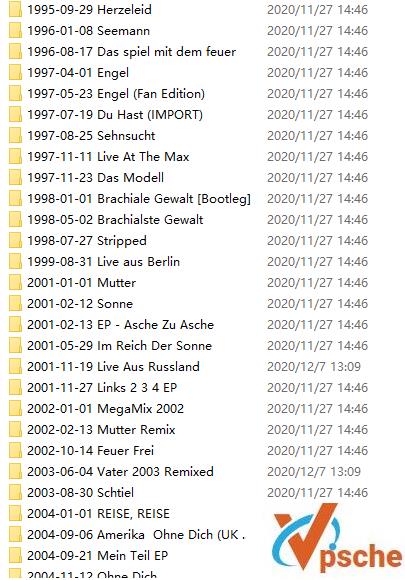 [MP3下载]德国战车Rammstein乐队音乐合集47专辑+单曲碟MP3百度云